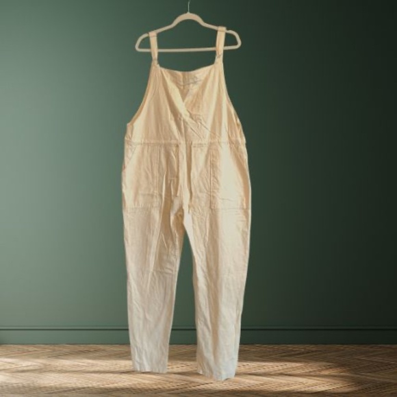 Light Beige Casual Cotton Overalls – Size 2XL - Picture 2 of 5